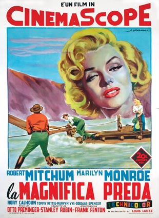 Marilyn Monroe Movie Posters - Marilyn Monroe Italian movie poster River of  No Return